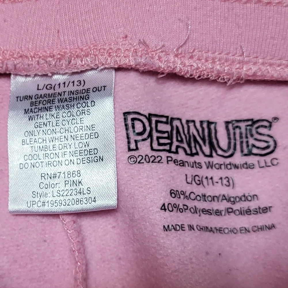 Kids Peanuts Pink Lounge Shorts - Size L (11-13) - Picture 3 of 3